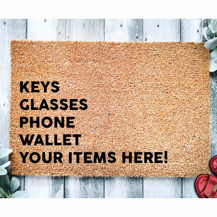 Customizable Personalized Keys Glasses Phone Debit Card Funny Doormat Welcome Mat Home Doormat