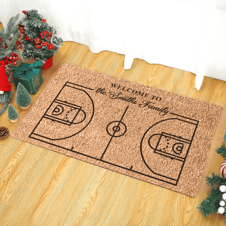 Basketball Court doormat, Basketball gifts for boys, Basketball Mom mat, Basketball gift decor, Personalized Basketball welcome mat