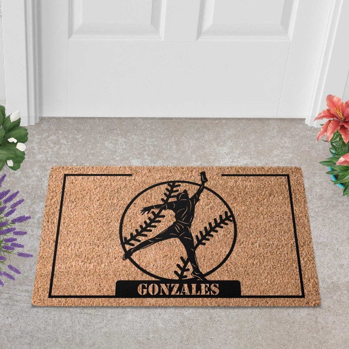 Custom Baseball Doormat For Outdoor Or Indoor Use, Personalized Baseball Door Mat Gifts For Baseball Player