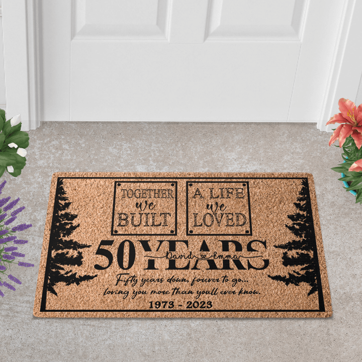 Personalized Wedding Anniversary Doormat Gift for Couple, Gift For Wife, Custom Couple Name and Years Anniversary