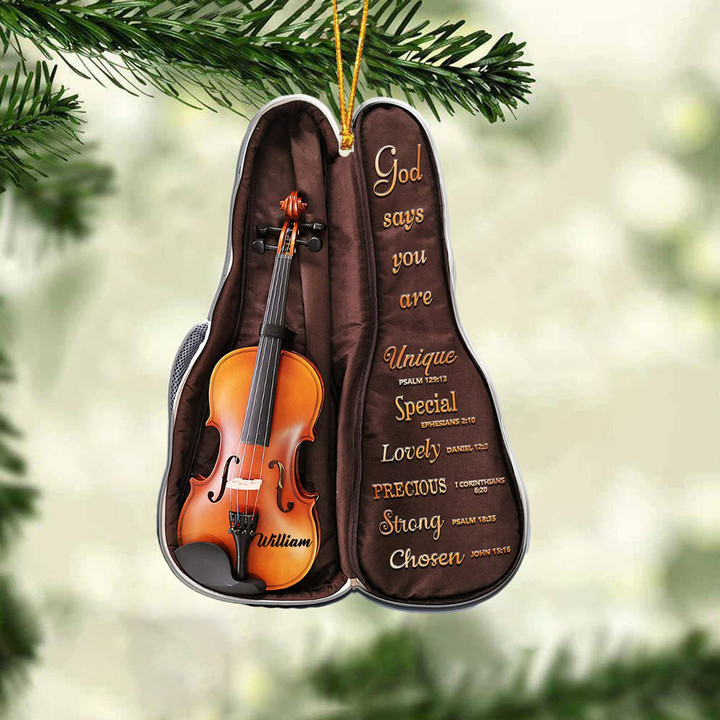 Violin Bag God Says You Are Personalized Christmas Ornament for Violin Players