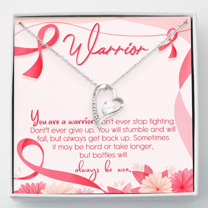 Breast Cancer Necklace – Warrior Gift Necklace Survivor Gift Jewelry Forever Love Necklace