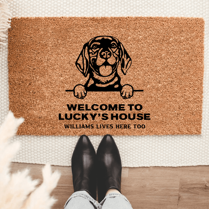 Personalized Beagle Welcome Mat For Dog Lover Housewarming Gift Custom Dog Breed Coir Doormat