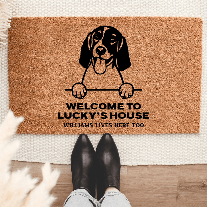 Personalized English Foxhound Welcome Mat For Dog Lover Housewarming Gift Custom Dog Breed Coir Doormat