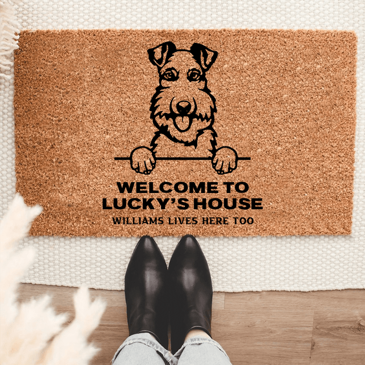 Personalized Fox Terrier Wire Welcome Mat For Dog Lover Housewarming Gift Custom Dog Breed Coir Doormat