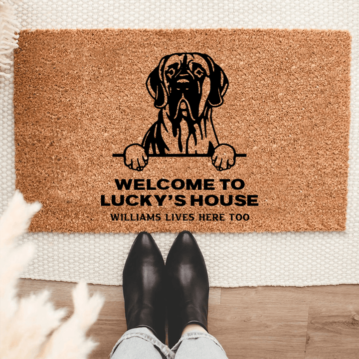Personalized Great Dane Welcome Mat For Dog Lover Housewarming Gift Custom Dog Breed Coir Doormat