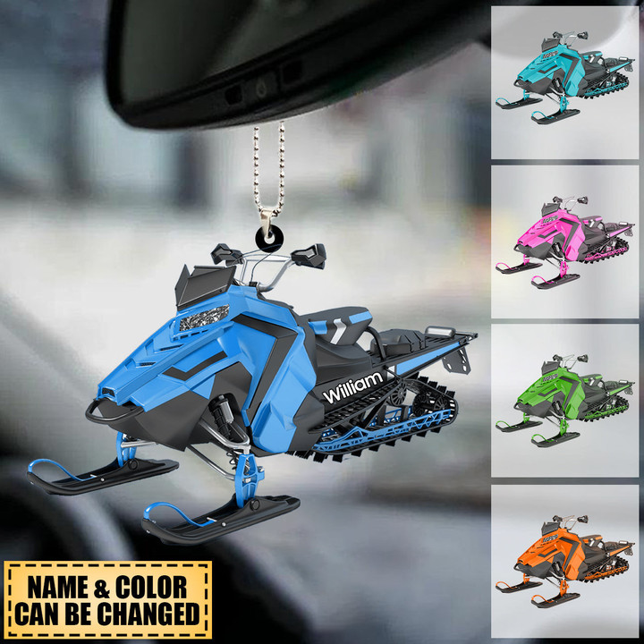 Personalized Snowmobile Car Hanging Ornament For Snowmobile Lovers Car Decor