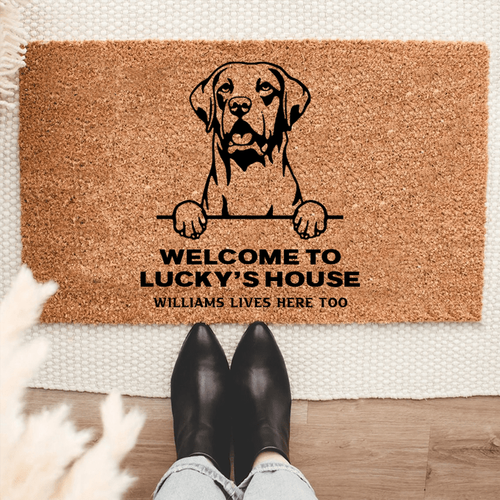 Personalized Retriever Welcome Mat For Dog Lover Housewarming Gift Custom Dog Breed Coir Doormat