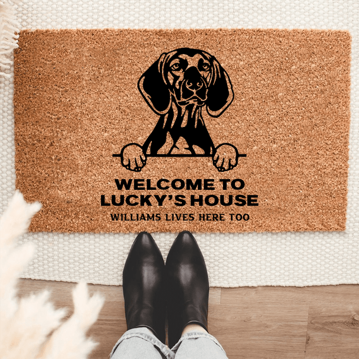 Personalized Vizsla Welcome Mat For Dog Lover Housewarming Gift Custom Dog Breed Coir Doormat