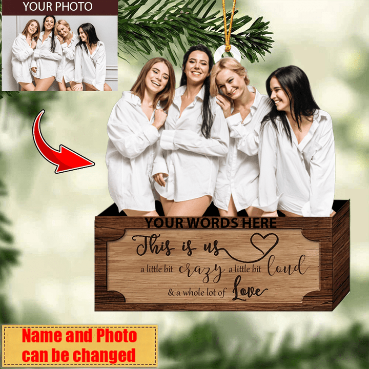Custom Friend Christmas Ornament - Personalized Funny Friends Photo Flat Acrylic Ornament