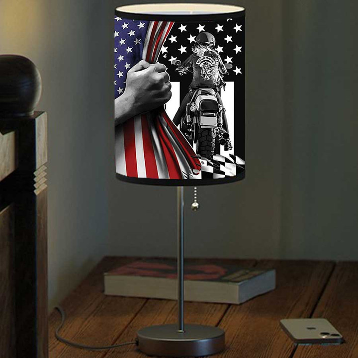 Personalized Biker Female, Biker Woman Table Lamp for Bedroom, Gift for Wife, Mom