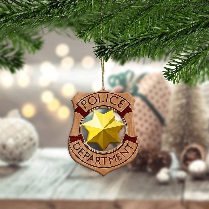 Personalized Police Wooden Ornament For Christmas Decor, Police Wood Ornaments Gift For Mom Dad