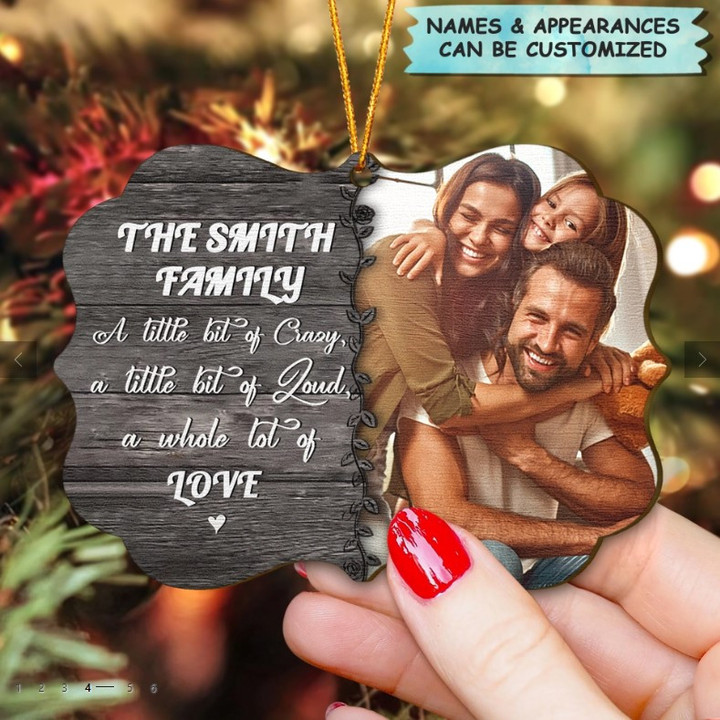 Personalized Family Wood Ornament For Xmas Tree Decor, Custom Family Photo Ornament Christmas Gift For Family