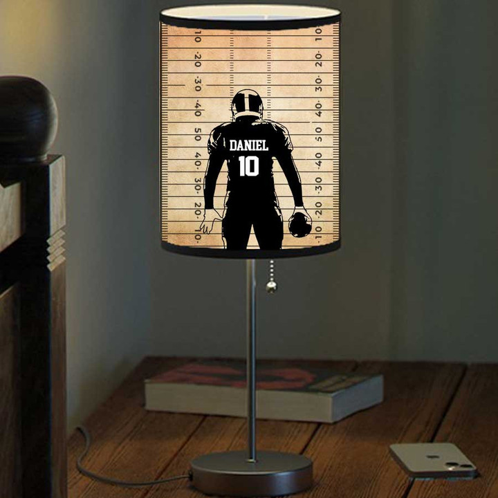 Personalized American Football Table Lamp, Gift for Husband, Gift for Son Football Bedroom Lamp