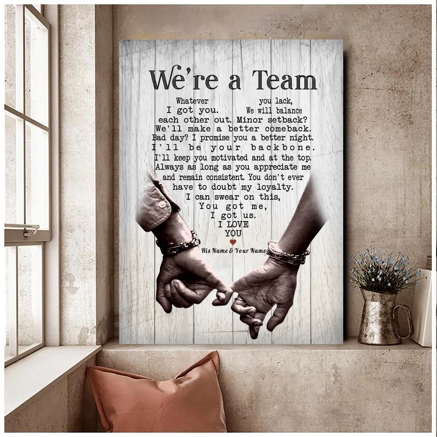 Personalized We're A Team Funny for Couple Lover Husband Wife Custom N -  Dilypod