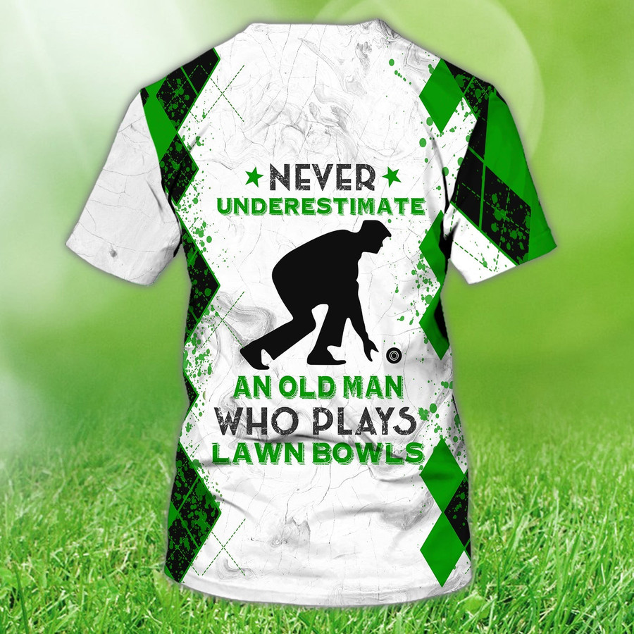 Custom Old Man Plays Lawn Bowls Green T Shirt Funny Lawnbowl Shirts -  Dilypod