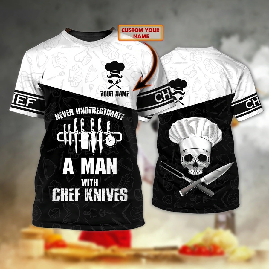 Personalized Chef Shirt My Kitchen My Rules, Funny Skull Masterchef 3D -  Dilypod