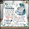 Personalized Elephant First Mother's Day Blanket, To my Mommy Throw Blanket with Son Fleece Blanket from Newborn