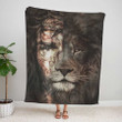 Lion and Lamb Christian blanket, Jesus Blanket, Lion of Judah Fleece and Sherpa Blanket