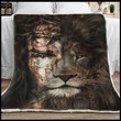 Lion and Lamb Christian blanket, Jesus Blanket, Lion of Judah Fleece and Sherpa Blanket