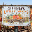 Personalized Grandma's Little Pumpkins Sign, Family Fall Autumn Garden Sign Farm Vintage Metal Sign