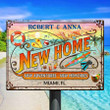 Personalized Beach Summer New Home Sign, New Adventures New Memories Vintage Metal Signs