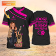Personalized Name 3D Black Pink Pet Groomer Tshirt Dog Grooming Is Kinda My Thing