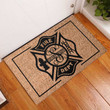 Firefighter Doormat For Home Decor Maltese Cross W_ Ladder Custom Fire Department Door Mat Firefighter Gift