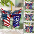 Trump 2024 Take America Back, American Flag Eagle Acrylic Christmas Ornament, Christmas Gift For Trump Lover
