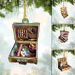 Painting Box Christmas Ornament for Xmas Decor, Painting Acrylic Ornament Gift for Painter, Painting Lover
