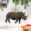 Personalized Rhino Photo Ornament Gift For Wildlife Protector, Gift For Wildlife Conservationists, Gift for Team
