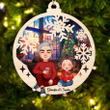 Personalized Cute Grandpa & Granddaughter Suncatcher Ornament Christmas Gift For Grandkids
