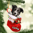 Customized Curly Coated Retriever in Stocking Christmas Ornament for Curly Coated Retriever Lovers
