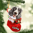Customized English Setter in Stocking Christmas Ornament for English Setter Lovers