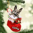 Customized German Shepherd in Stocking Christmas Ornament for German Shepherd Lovers
