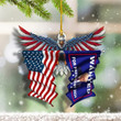 Trump 2024 Ornament, Wanted Trump For President 2024, Eagle Flag Acrylic Christmas Ornament for Trump Lovers