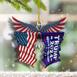 Trump 2024 Ornament, Trump Never Surrender, Eagle Flag Acrylic Christmas Ornament Gift for Trump Lovers