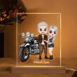 Motorcycle Couple Hugging, Riding Partners - Personalized Night Light For Motorcycle Lovers, Bikers