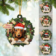 Personalized Dog Christmas Wreath Ornament, Merry Woofmas Dog Acrylic Ornament for Dog Lovers