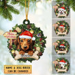 Personalized Dog Christmas Wreath Ornament, Merry Woofmas Dog Acrylic Ornament for Dog Lovers