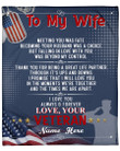 To My Beautiful Wife From Veteran Husband Fleece Sherpa Blanket