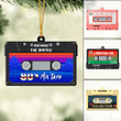 Custom Vintage Cassette Tape Music Mix Flat Acrylic Ornament, Christmas Gift For Family, Couple, Music Lovers