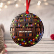 Christmas Gift For Book Lover, Personalized Book Flat Acrylic Ornament, Bookshelf Ornament For Xmas Tree Decor