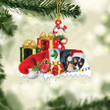 Cavalier King Charles Spaniel Sleeping On Gift Boxes Merry Christmas Flat Acrylic Ornament, Gift for Dog Lovers