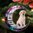 I Love you to the Moon and Back Cute Dog Puppy Pet Personalized Acrylic Ornament