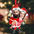 Funny Christmas Couple Custom Photo Acrylic Ornament