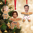 Upload Photo Funny Christmas Gingerbread Cookies Family Personalized Acrylic Ornament