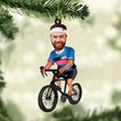 Funny Custom Photo Cyclist Acrylic Ornament