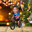 Funny Custom Photo Cyclist Acrylic Ornament