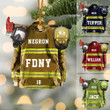 Custom Color & Name Firefighter Christmas Acrylic Ornament, Gift for Fireman, Firefighter Officer